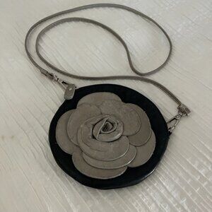 The Softest ITALIAN Leather EVER Black & Gray Crossbody Pouch by Bolgheri